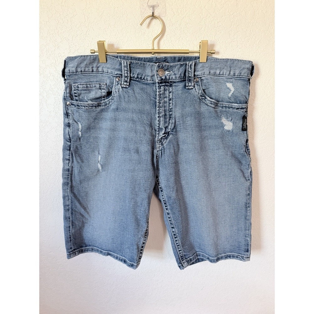 Silver Jeans Shorts Mens‎ Size 38 Waist Jorts Denim 12in Light Wash
